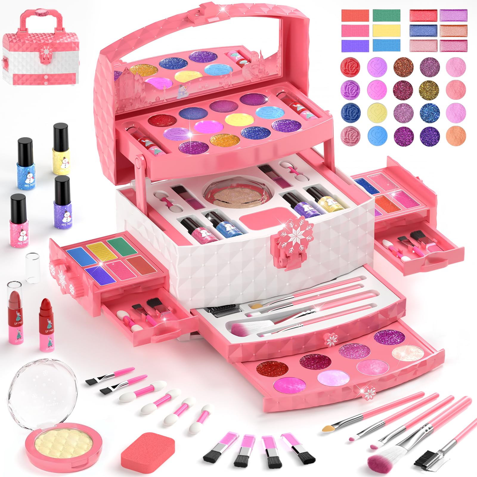 Amazon.com: GirlsHome Kids Makeup Set for Girl 56 Pcs Washable